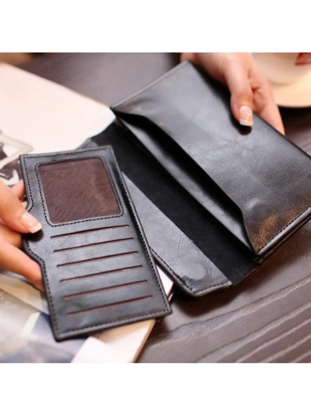 Stylish Retro Leather Phone & Card Holder Wallet - Thin, Large Capacity Clutch
